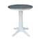 International Concepts Round 30 in Rd Ped Gathering Ht Table, 2 emily Stools, White/Heather Gray, 30 W, 30 L, 35.9 in H K05-30RT-27B-S6172-2 - alternate 2